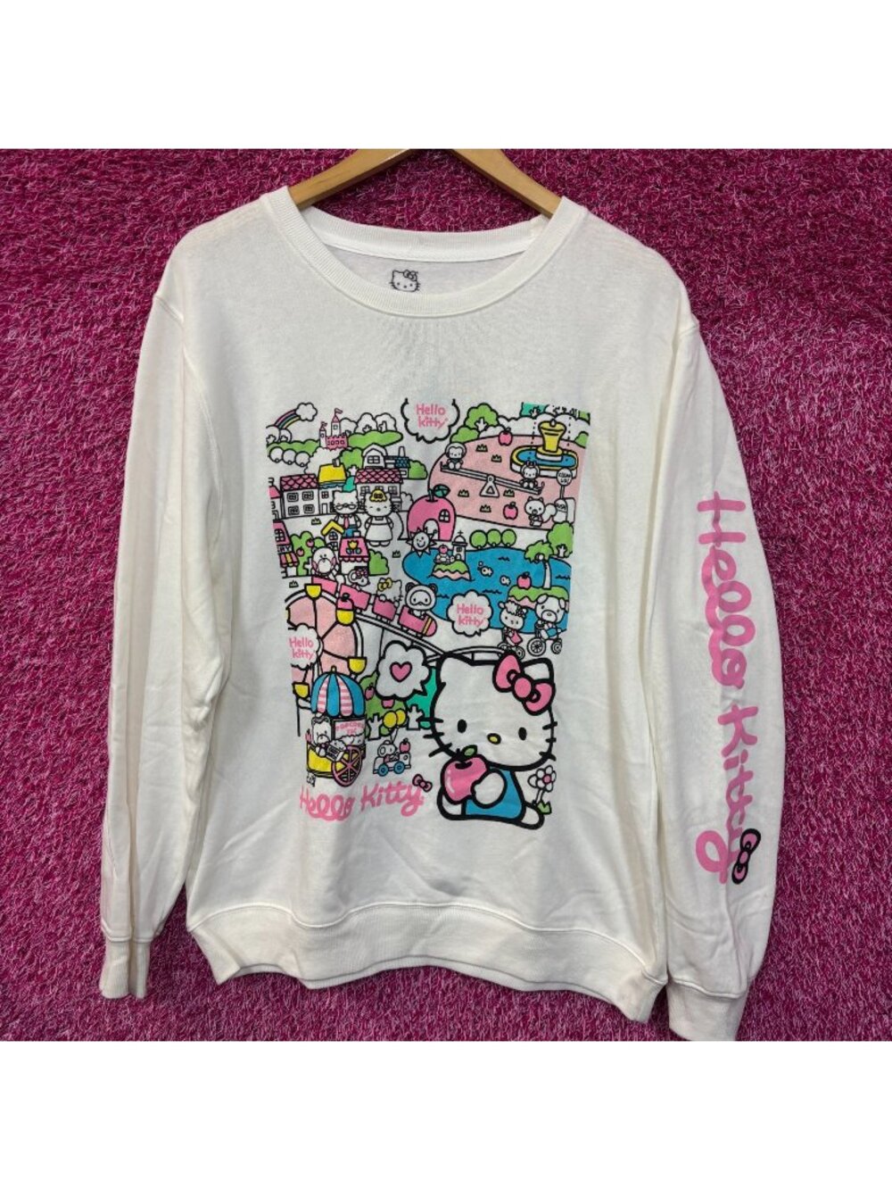 Hello Kitty Kawaii Festival Sanrio Puroland Anime Crewneck L